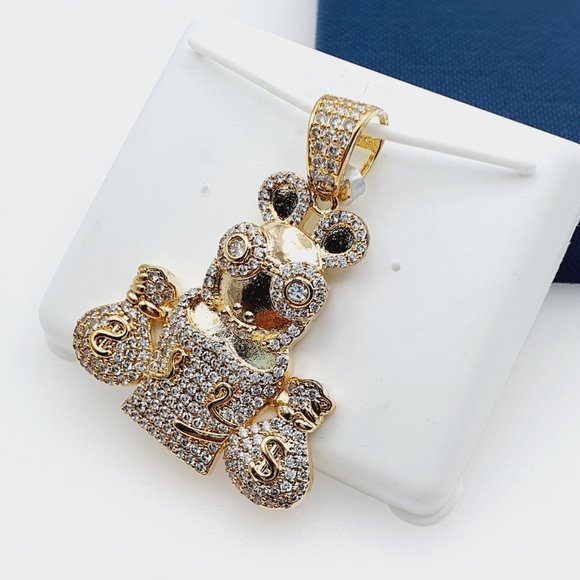 "14K Gold Plated Cubic Zircon Pendant, EVBRS360 - Picture 7 of 9